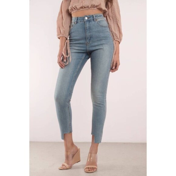 ASOS Cheap Monday Donna Skinny Jeans Dollar Blue  High Rise Waist Denim Size 25 - Picture 7 of 16